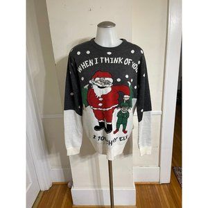 North Pole Approved.Christmas Sweater gray and black color women size S